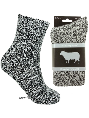 RaggSocka 2-pack svart/vit