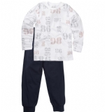 Pyjamas Velin 2-delad vitprint/marin