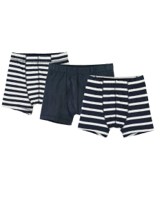 Boxerkalsong 3-pack marinblå/randig