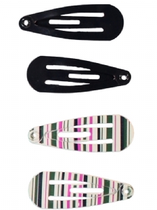 Hårspänne Marinblå / Randig 4-pack