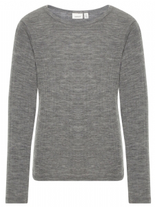 NKMWANG WOOL NEEDLE LS TOP GRÅ