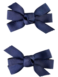 Hårspänne Mini Rosett Marinblå 2-pack