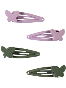 KUTTERFLY Små Hårspännen Fjäril Rosa/Grö