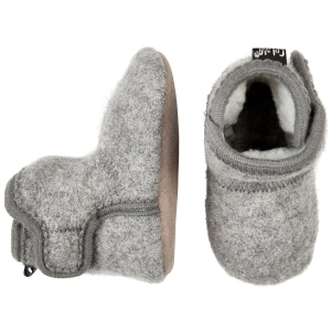 Ulltossor med skinnsula Grå - WOOL