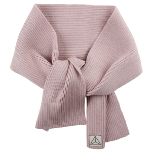 Stickad Halsduk 100% Wool - Rosa