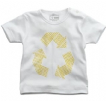 T-shirt Positive Ekologisk vit gul tryck