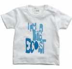 T-shirt Positive Ekologisk vit bl� I am