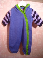 Overall Duddi stickad m fleecefoder lila
